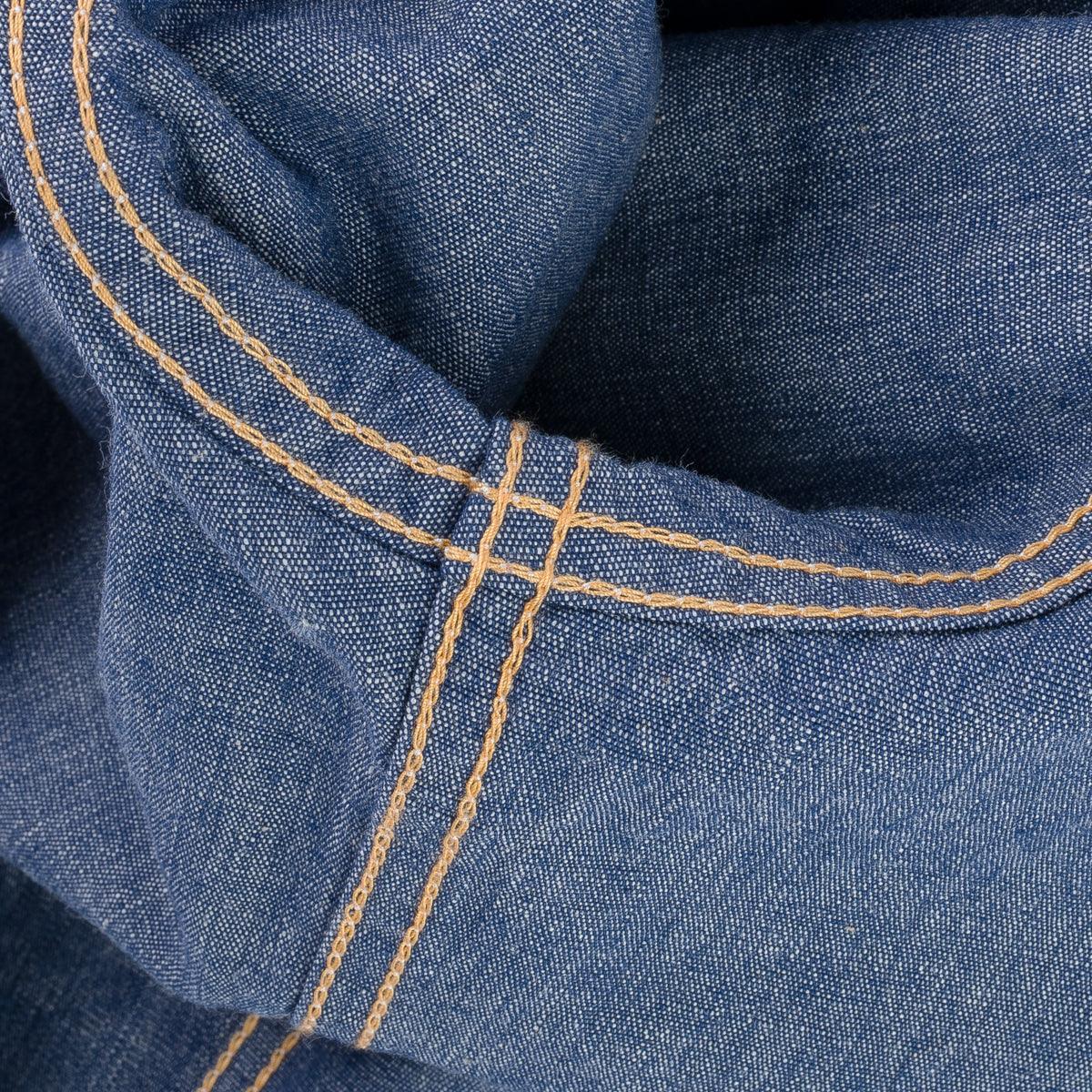 IHSH-13-BLU - 10oz Selvedge Chambray Single Yoke Western Shirt - Blue - Image 11
