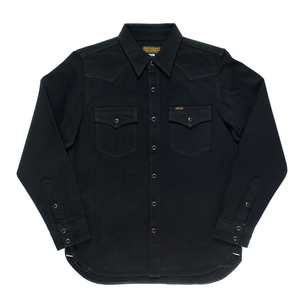 IHSH-218-BLK - 12oz Western Shirt "Johnny Cash III" - Black