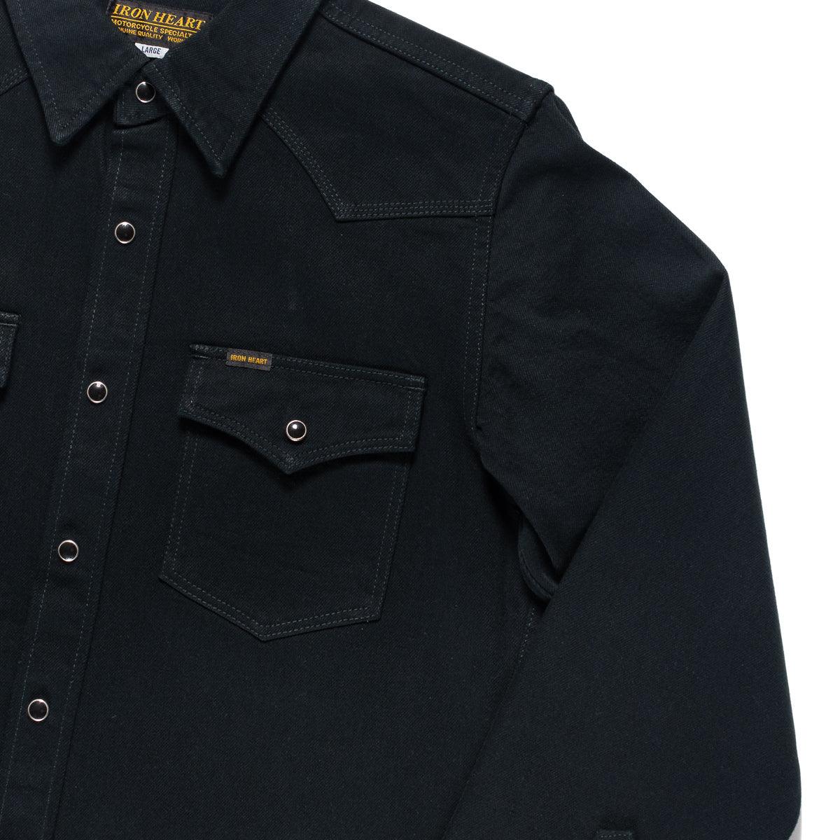 IHSH-218-BLK - 12oz Western Shirt "Johnny Cash III" - Black - Image 5