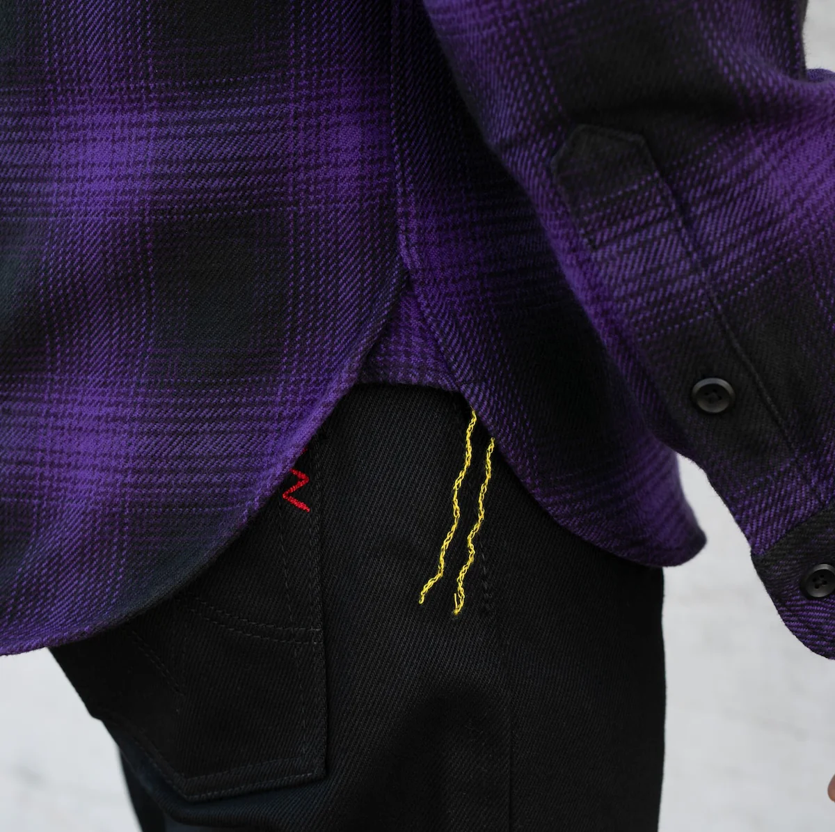 IHSH-265-PUR - Ultra Heavy Flannel Ombré Check Work Shirt - Purple/Black - Image 4