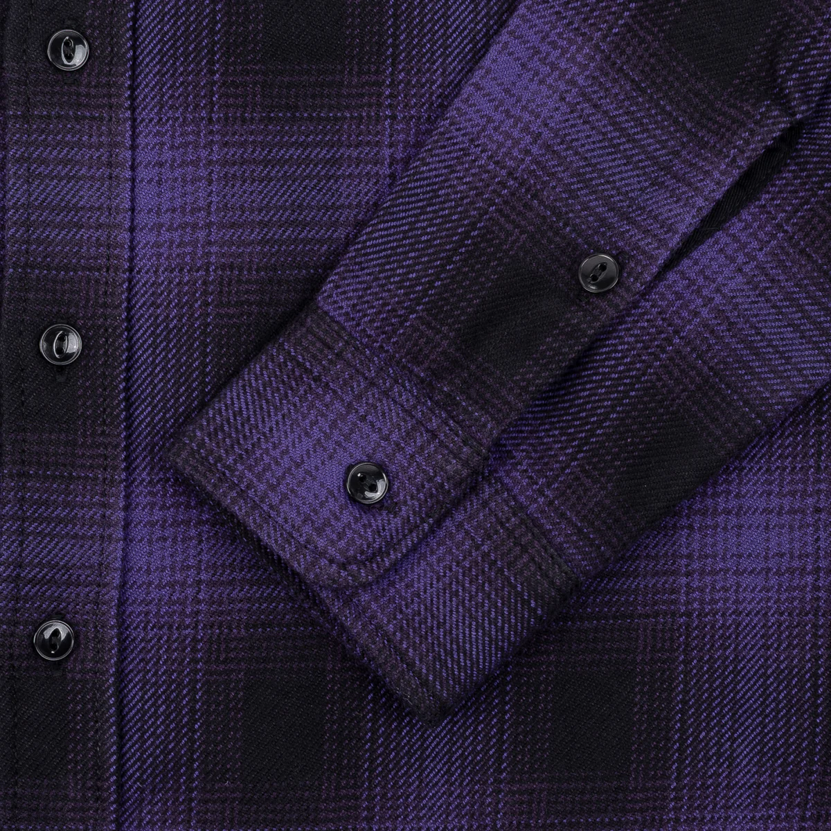 IHSH-265-PUR - Ultra Heavy Flannel Ombré Check Work Shirt - Purple/Black - Image 8