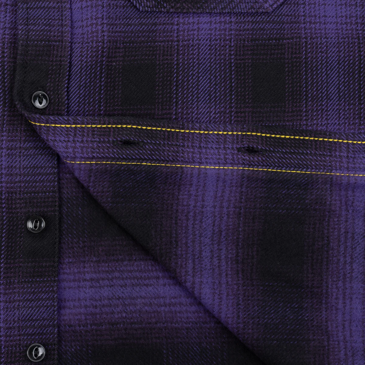 IHSH-265-PUR - Ultra Heavy Flannel Ombré Check Work Shirt - Purple/Black - Image 9