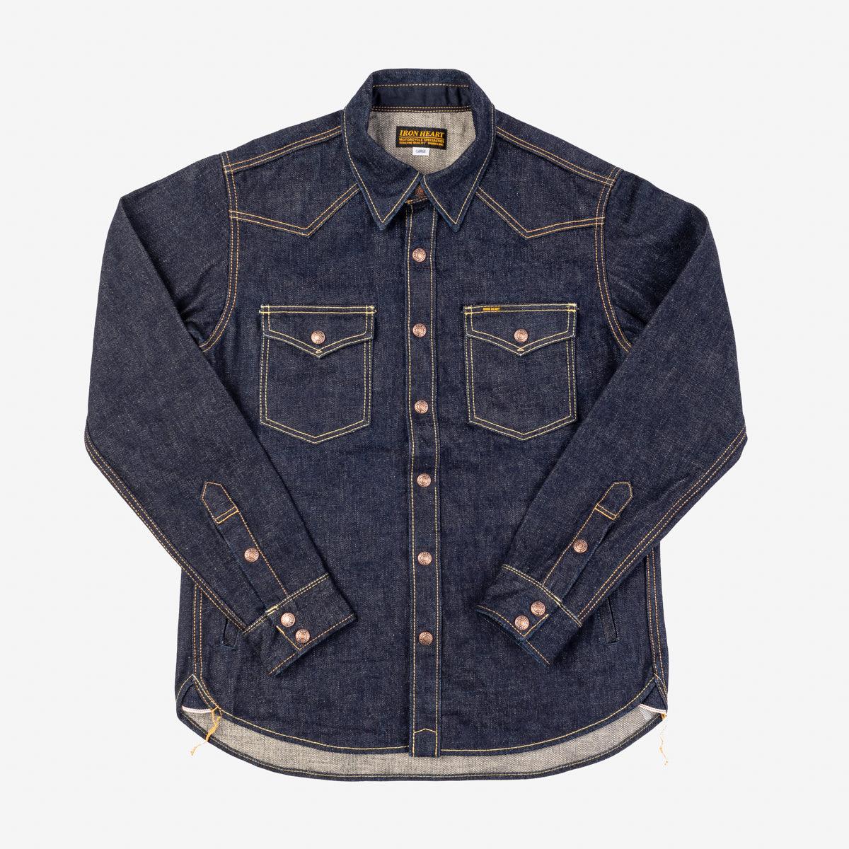 IHSH-292-IND - 18oz Vintage Selvedge Denim CPO Shirt - Indigo