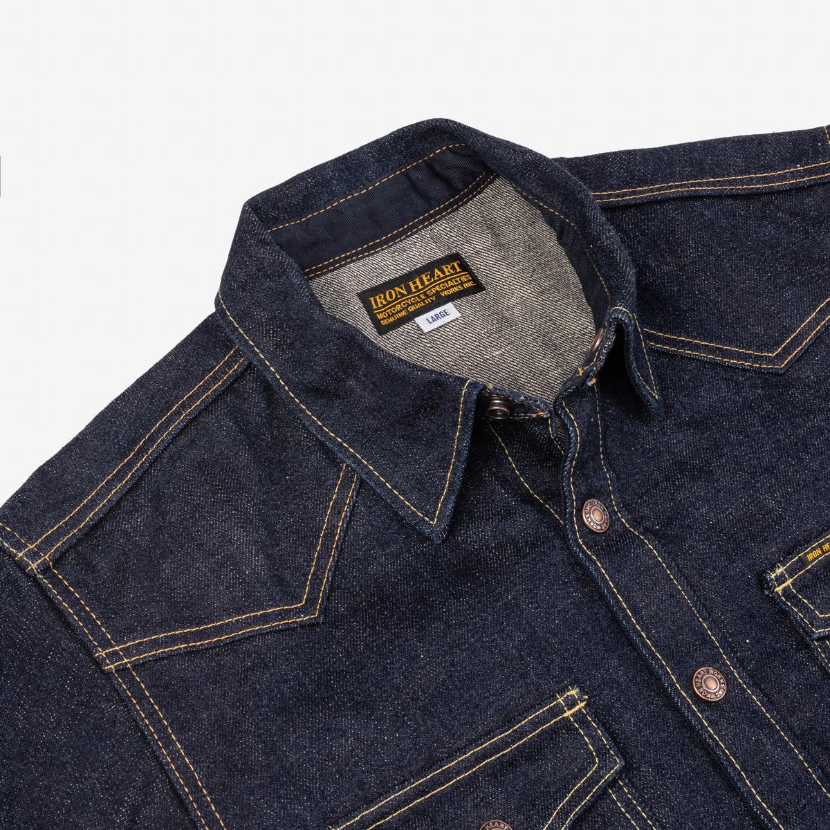IHSH-292-IND - 18oz Vintage Selvedge Denim CPO Shirt - Indigo - Image 5