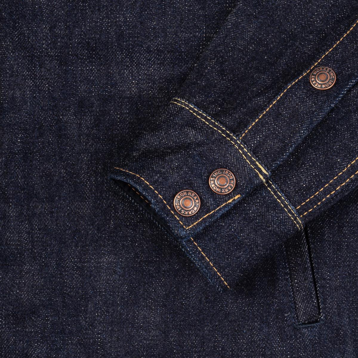 IHSH-292-IND - 18oz Vintage Selvedge Denim CPO Shirt - Indigo - Image 8