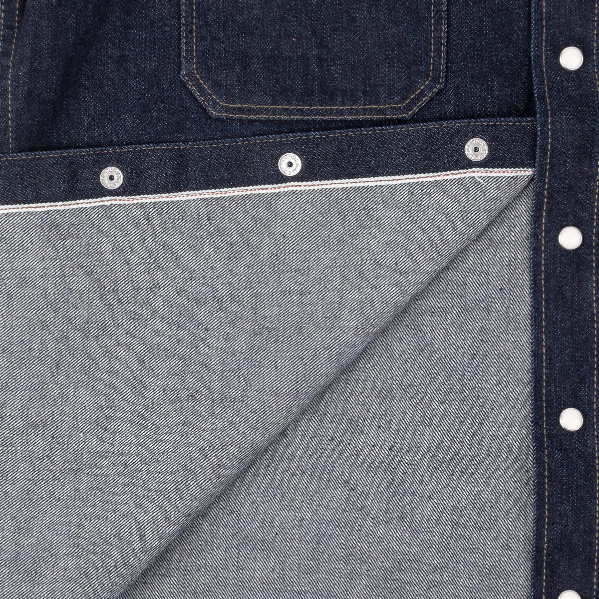 IHSH-326-IND - 12oz Selvedge Indigo Denim Work Shirt with Snaps - Indigo - Image 8