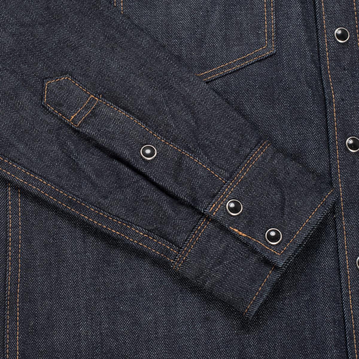 IHSH-33-IND - 12oz Selvedge Denim Western Shirt - Indigo - Image 6