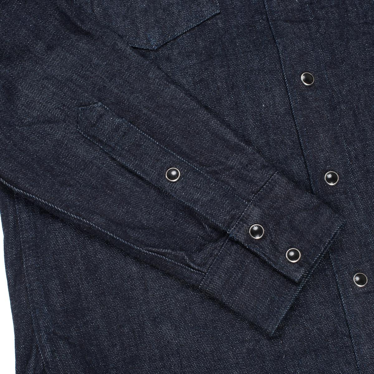 IHSH-33-T - 12oz Selvedge Denim Western Shirt With Tonal Stitching - Indigo - Image 6