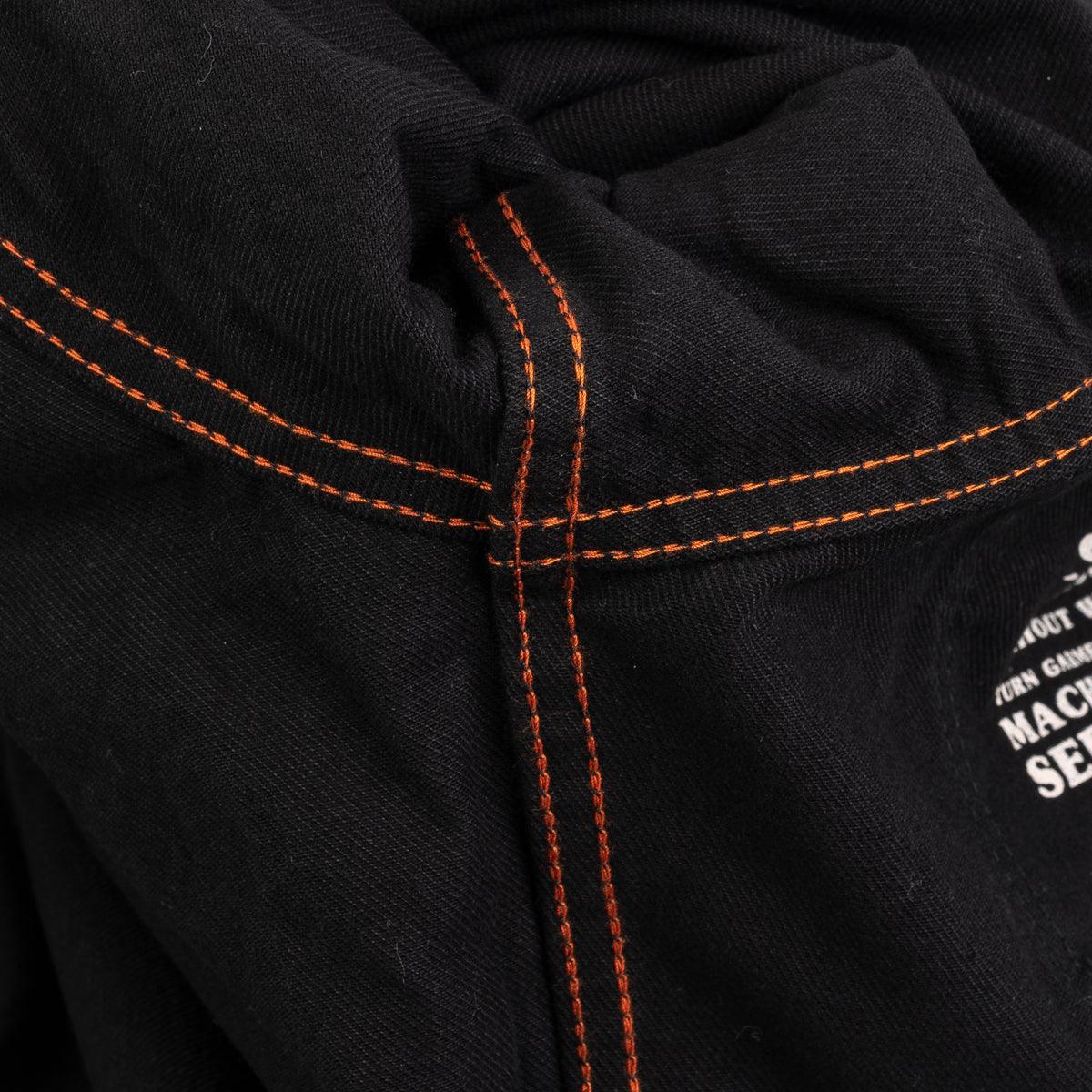 IHSH-338-BLK - 12oz Selvedge Denim Work Shirt With Snaps - Black/Black - Image 13