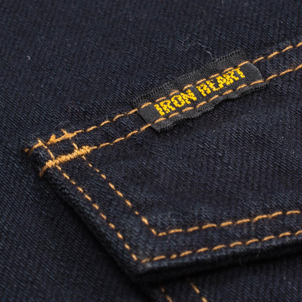 IHSH-33-OD - 12oz Selvedge Denim Western Shirt - Indigo Overdyed Black - Image 8