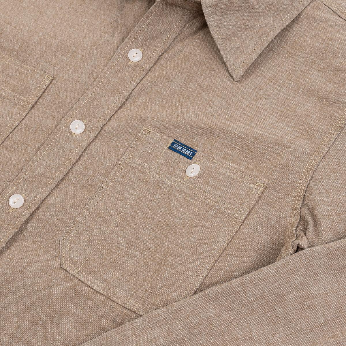 IHSH-344-KHA - 10oz Selvedge Chambray Work Shirt - Khaki - Image 5