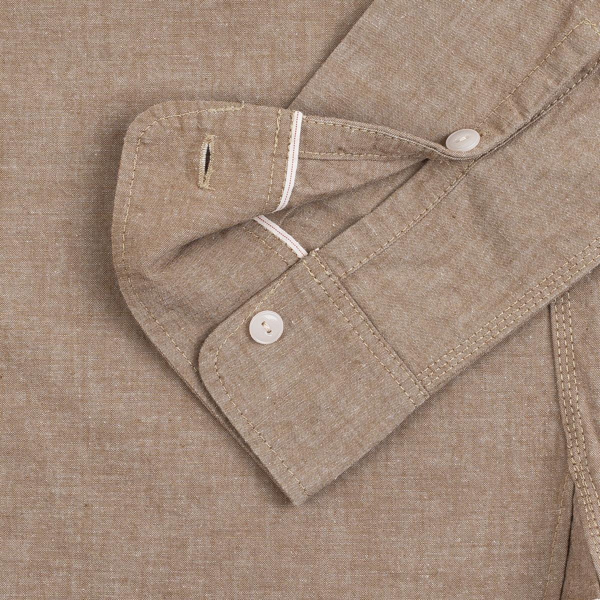IHSH-344-KHA - 10oz Selvedge Chambray Work Shirt - Khaki - Image 8