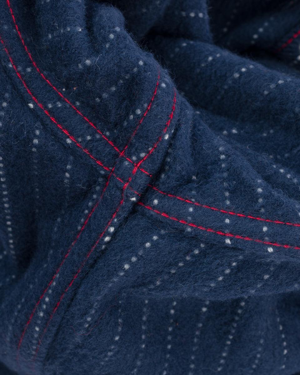 IHSH-401-NAV - Ultra Heavy Flannel Chalk Stripe Western Shirt - Navy - Image 10
