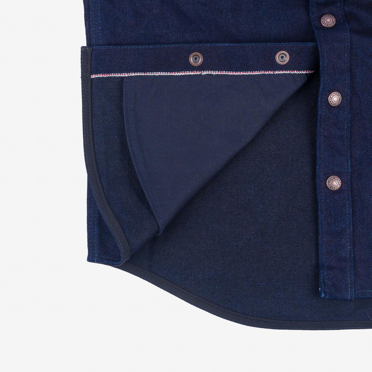 IHSH-409-IB - 19oz Selvedge Denim CPO Shirt - Indigo/Black - Image 10