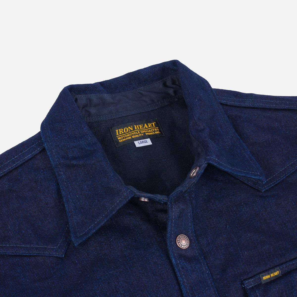 IHSH-409-IB - 19oz Selvedge Denim CPO Shirt - Indigo/Black - Image 5
