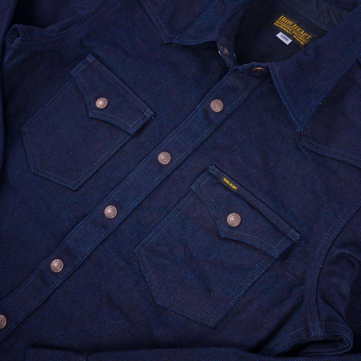 IHSH-409-IB - 19oz Selvedge Denim CPO Shirt - Indigo/Black - Image 6