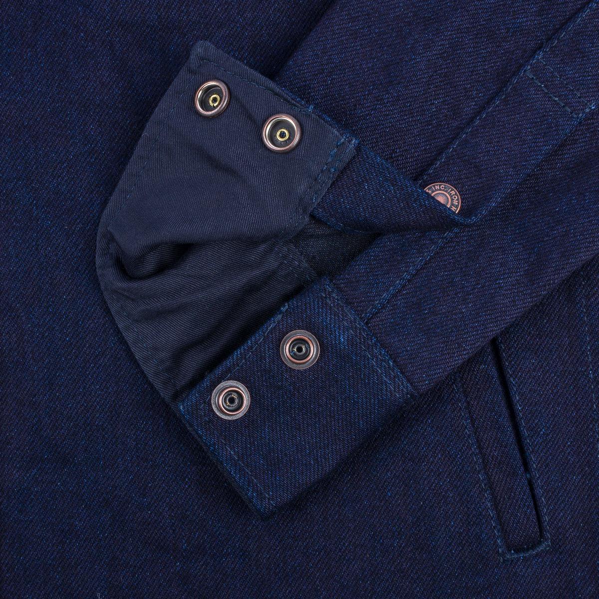 IHSH-409-IB - 19oz Selvedge Denim CPO Shirt - Indigo/Black - Image 8