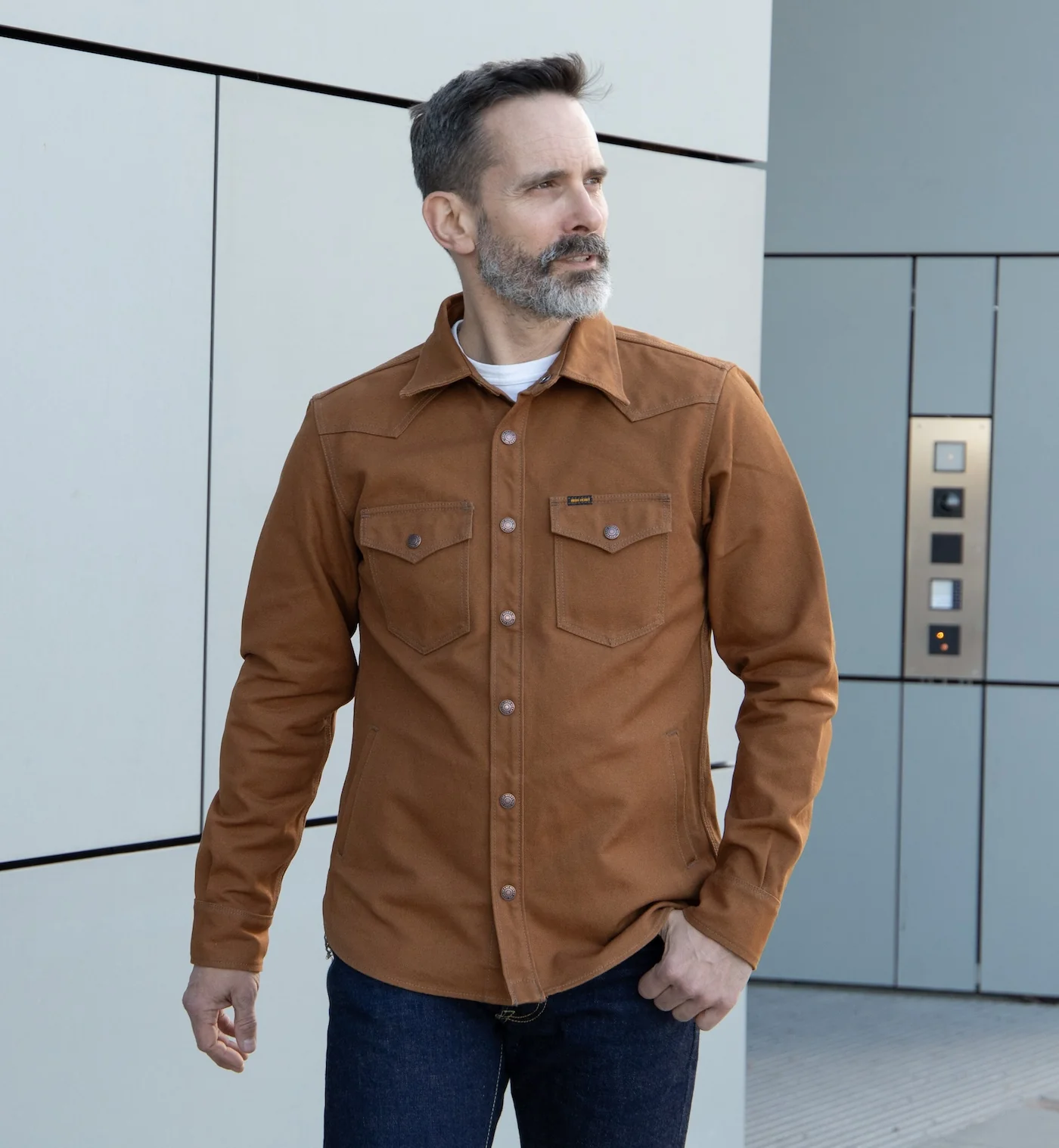 IHSH-422-BRN - 17oz Cotton Duck CPO Shirt - Brown - Image 2