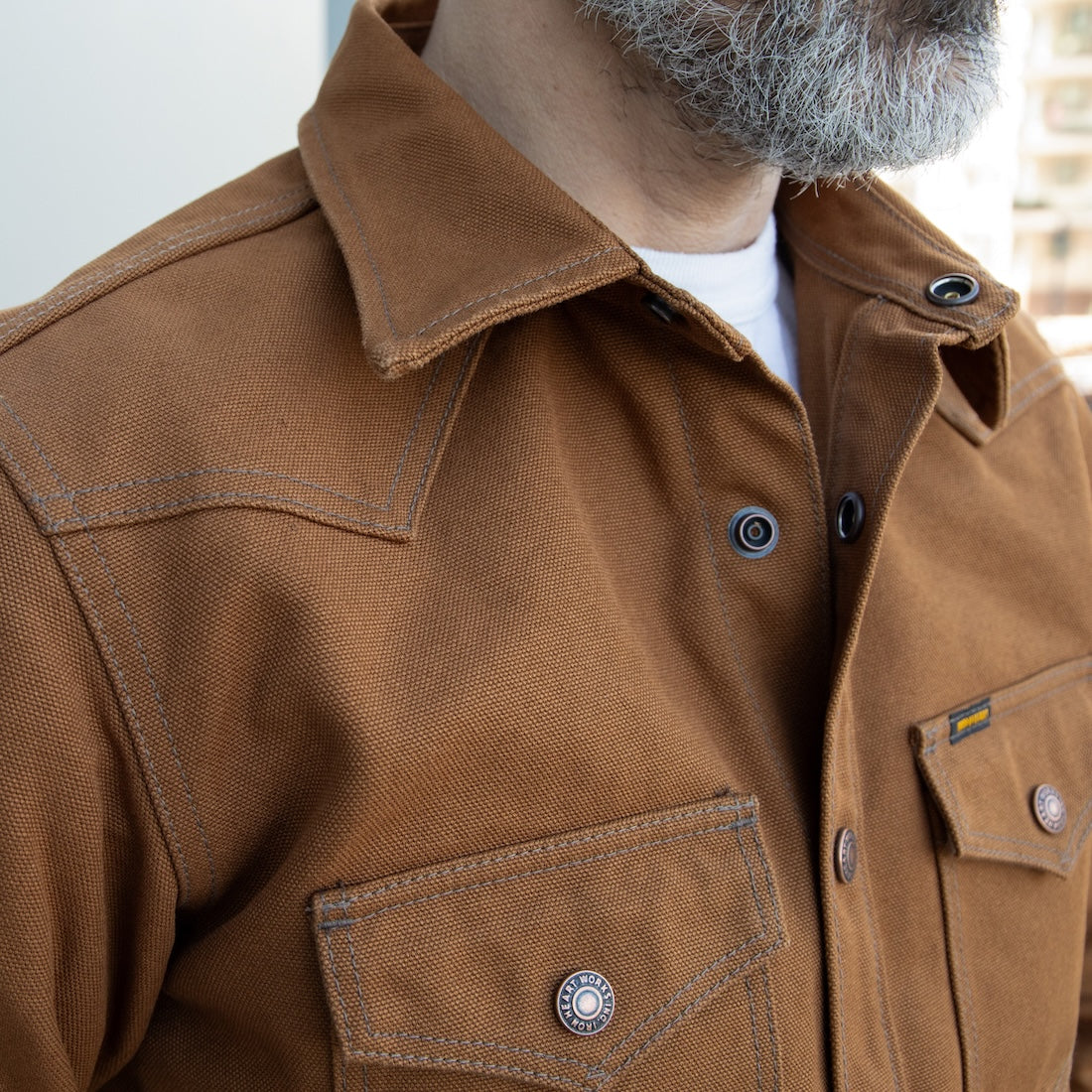 IHSH-422-BRN - 17oz Cotton Duck CPO Shirt - Brown - Image 3
