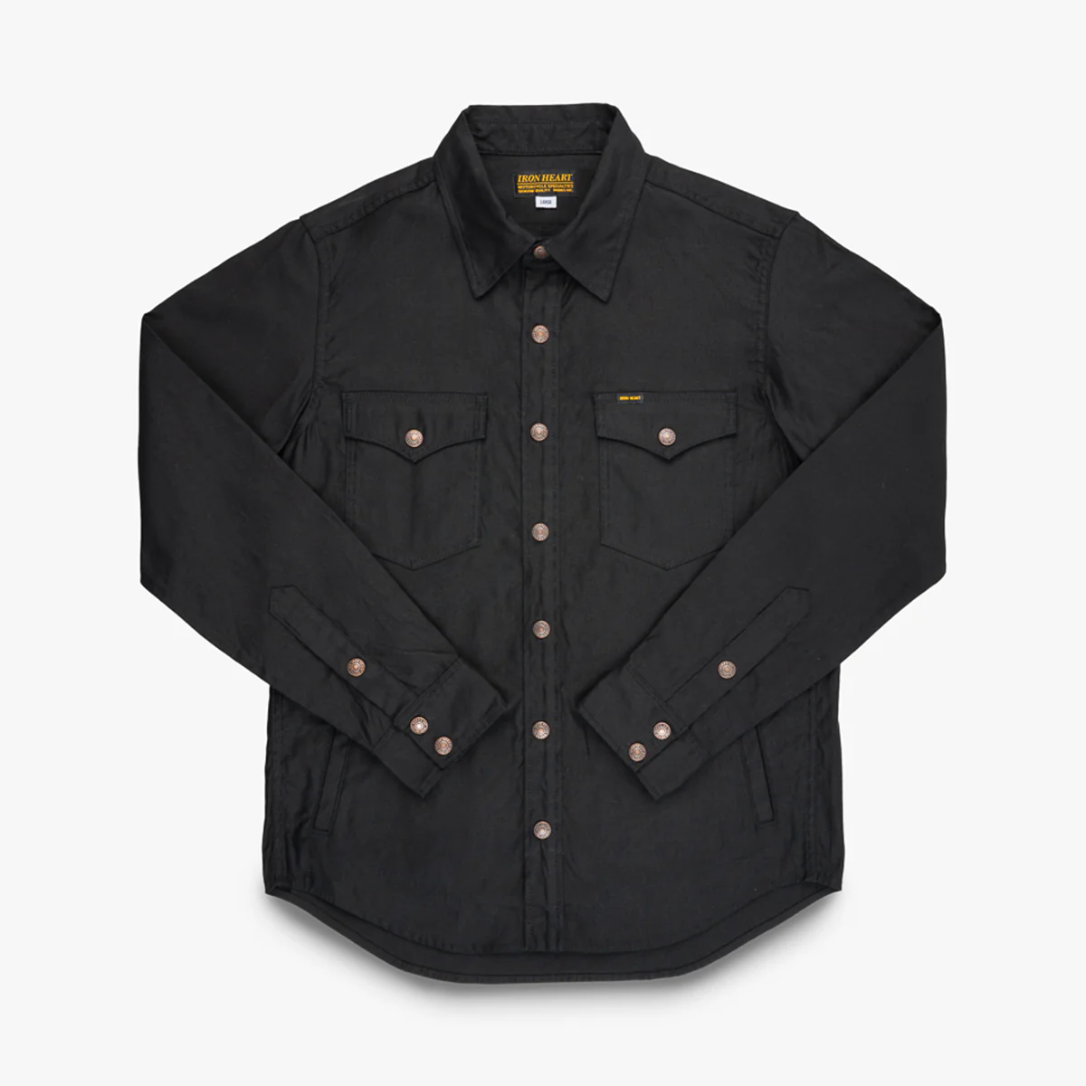 IHSH-425-BLK - 8oz Military Whipcord CPO Shirt - Black