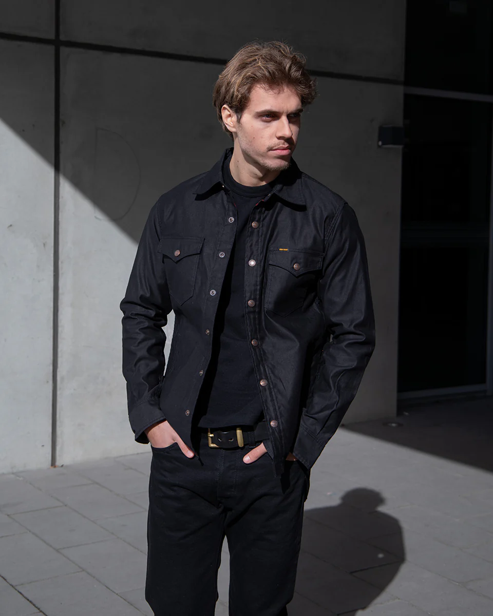 IHSH-425-BLK - 8oz Military Whipcord CPO Shirt - Black - Image 2