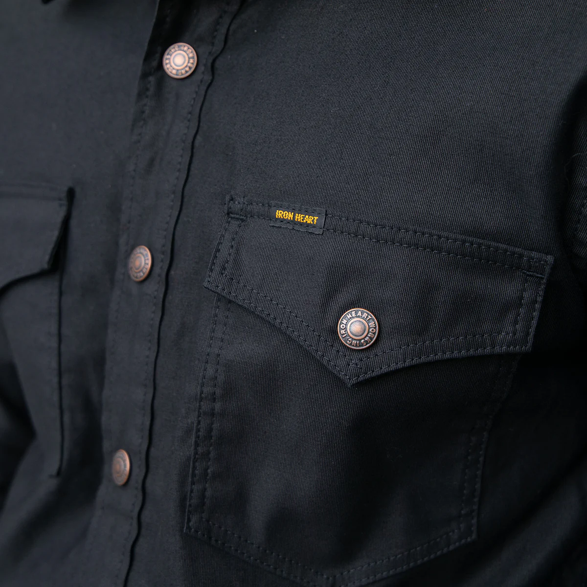 IHSH-425-BLK - 8oz Military Whipcord CPO Shirt - Black - Image 3