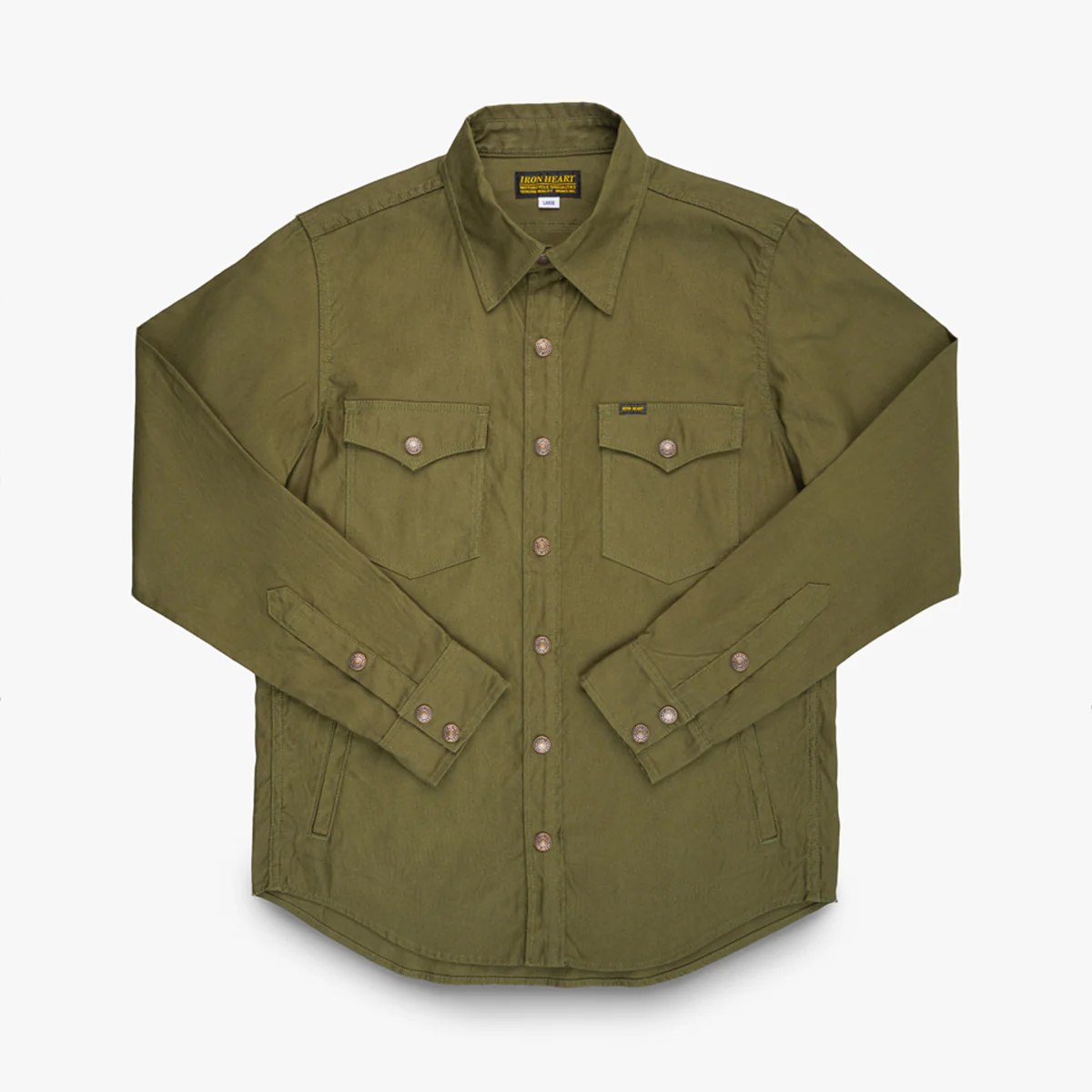 IHSH-425-OLV - 8oz Military Whipcord CPO Shirt - Olive
