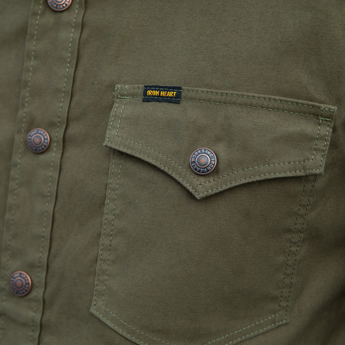 IHSH-425-OLV - 8oz Military Whipcord CPO Shirt - Olive - Image 3