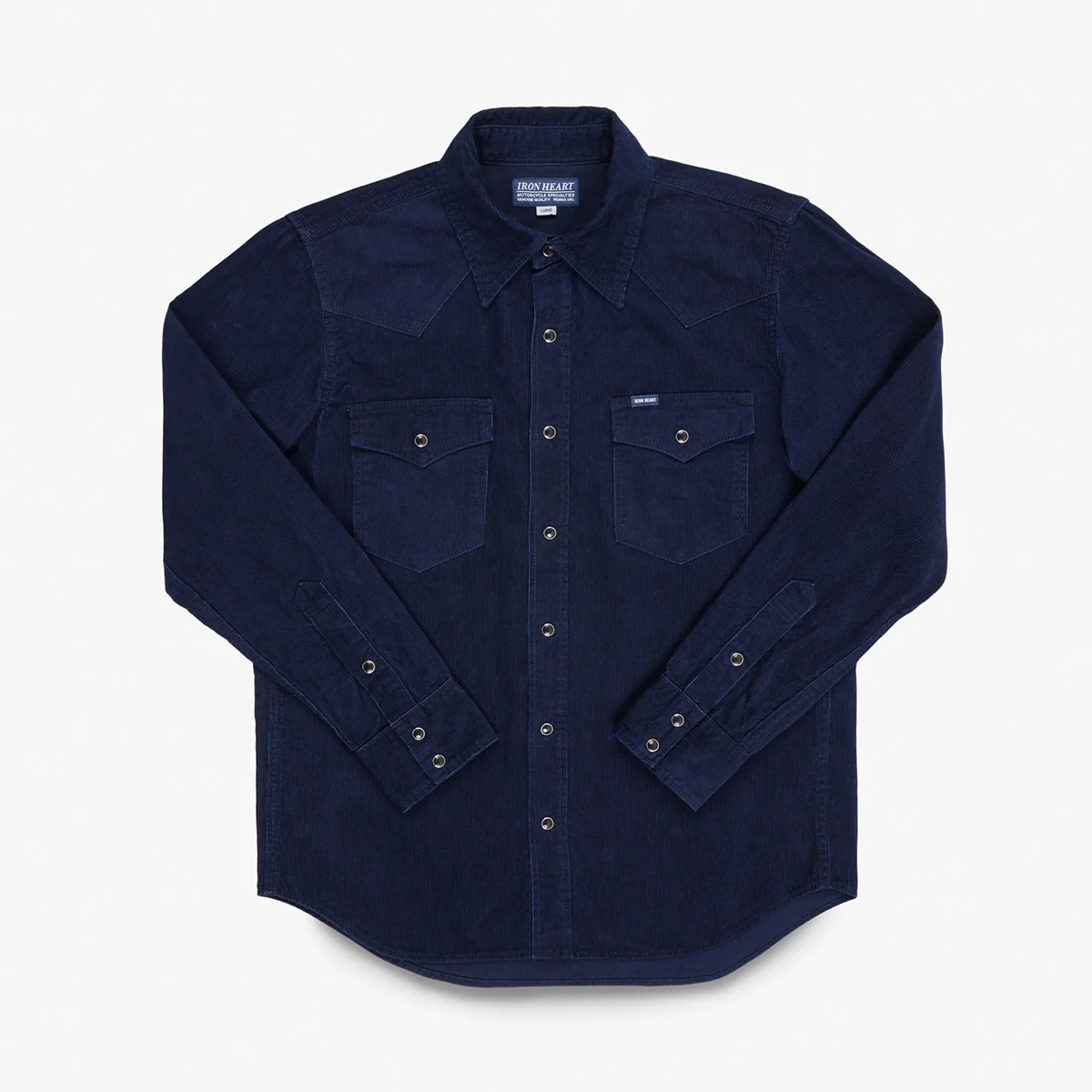 IHSH-438-IND - 7.5oz Selvedge Corduroy Western Shirt - Indigo