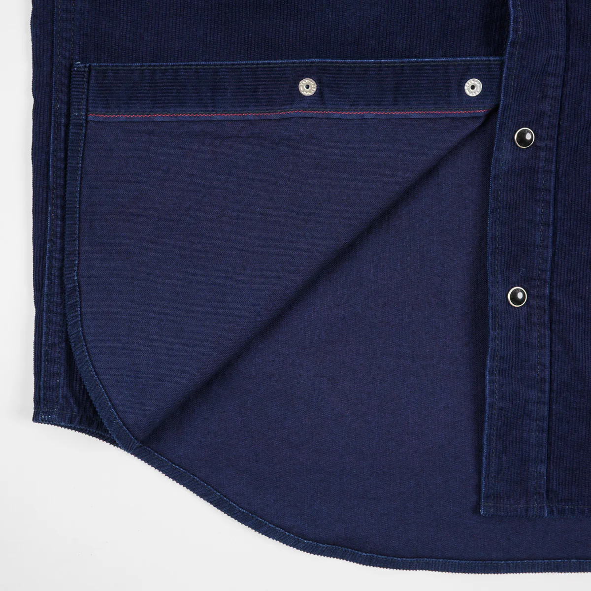 IHSH-438-IND - 7.5oz Selvedge Corduroy Western Shirt - Indigo - Image 6