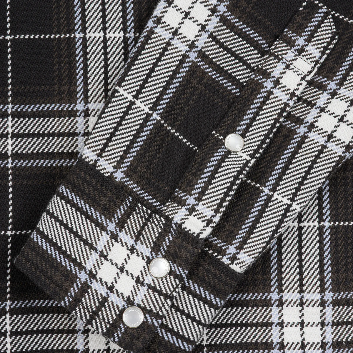 IHSH-439-BLK - 9oz Selvedge Flannel Western Shirt - Black Check - Image 6
