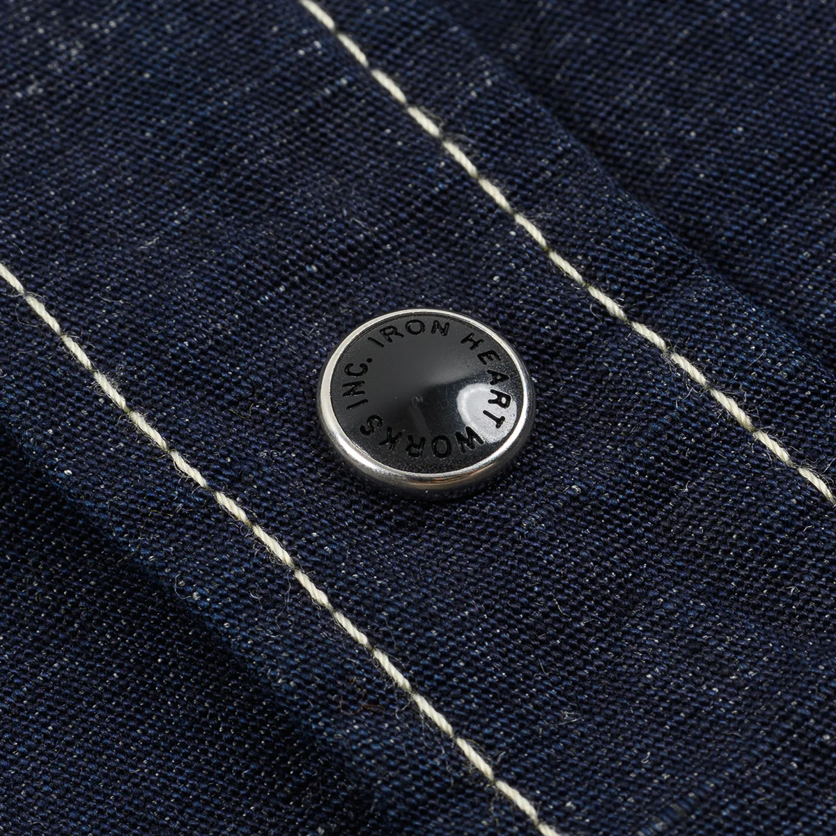 IHSH-444-IND - 7oz Cotton Linen Chambray Western Shirt - Indigo - Image 11