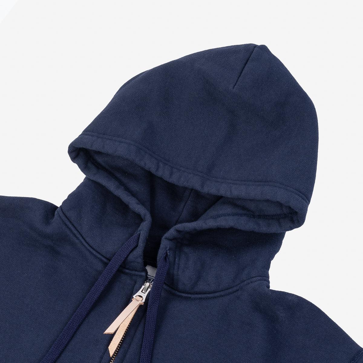 IHSW-10-NAV - 14oz Ultra Heavyweight Loopwheel Cotton Zip Up Hoodie - Navy - Image 4