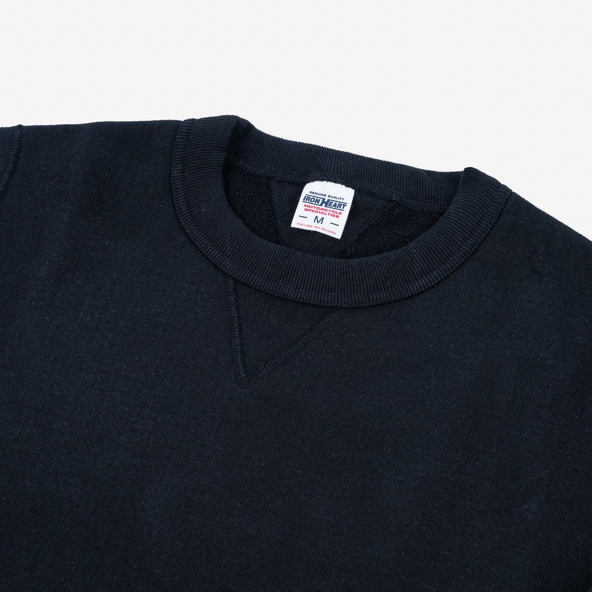 IHSW-69L-BLK - 14oz Ultra Heavyweight Loopwheel Cotton Crew Neck Sweat - Black - Image 4