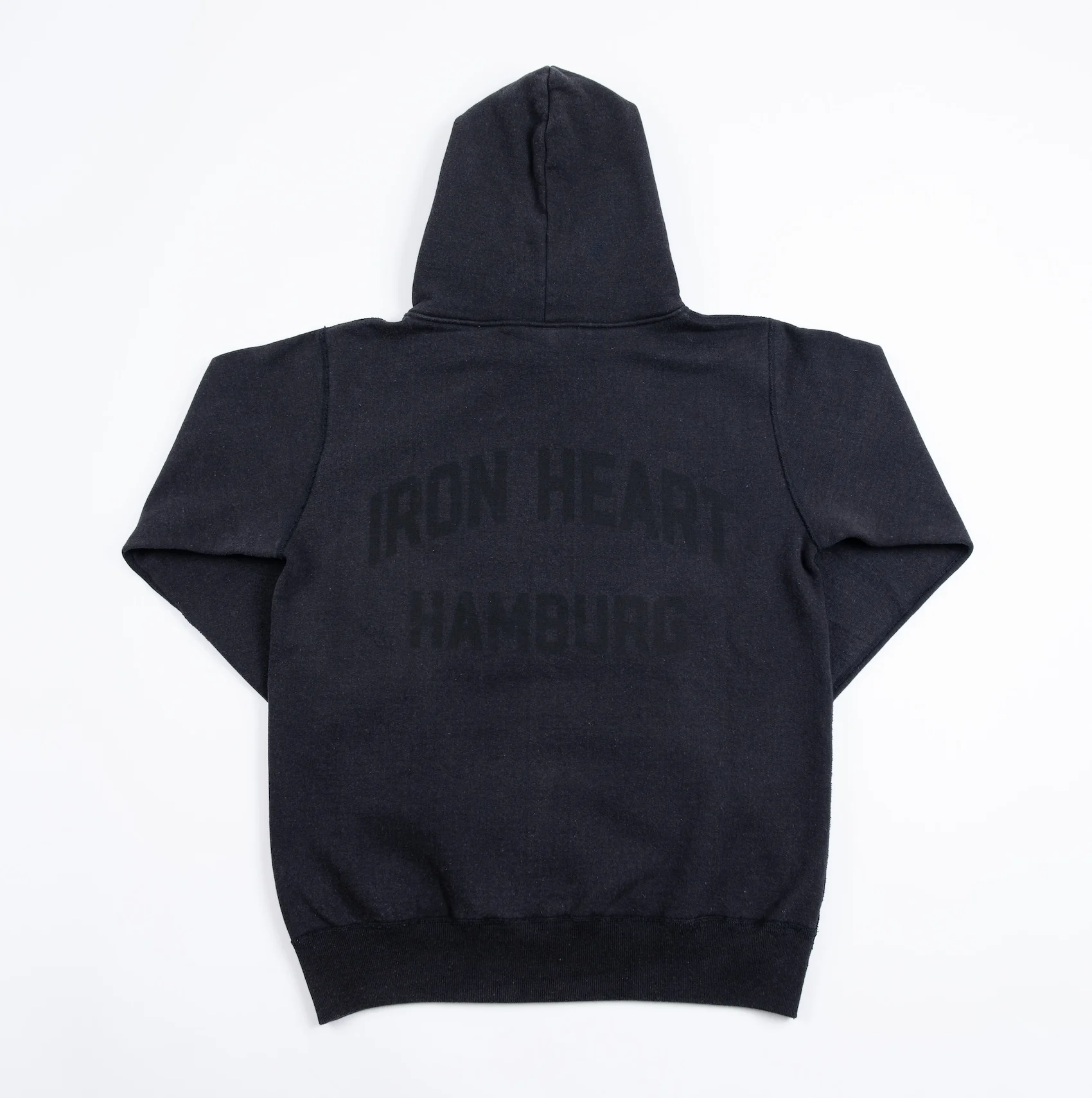 IHSW-HAM-BLK - 14oz Ultra Heavyweight Loopwheel Cotton Hoodie (Collaboration) - Vintage Black - Image 6