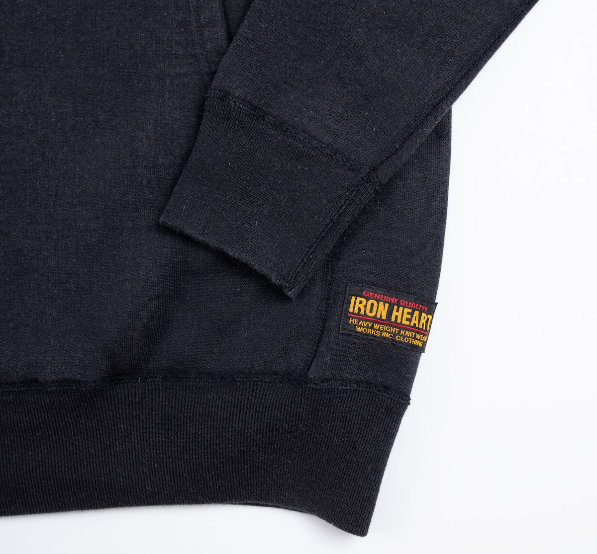 IHSW-HAM-BLK - 14oz Ultra Heavyweight Loopwheel Cotton Hoodie (Collaboration) - Vintage Black - Image 8