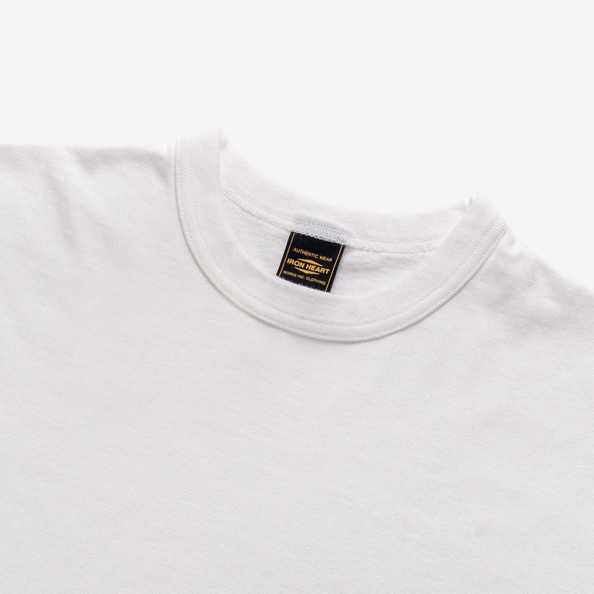 IHT-1610L-WHT - 6.5oz Loopwheel Crew Neck T-Shirt (Long) - White - Image 3