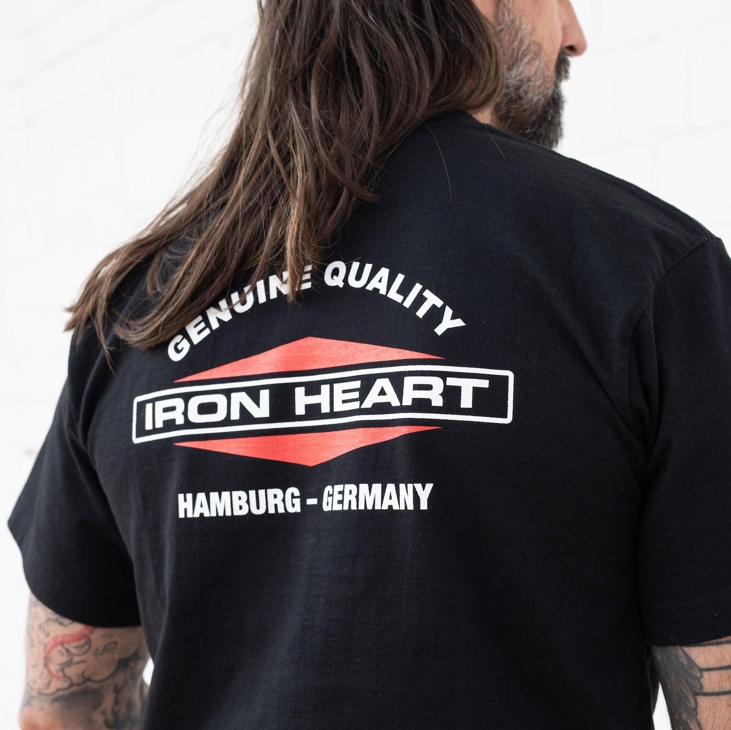 IHT-IHG-6-BLK - Iron Heart Hamburg 7.5oz Loopwheel Crew Neck T-Shirt - Black - Image 4