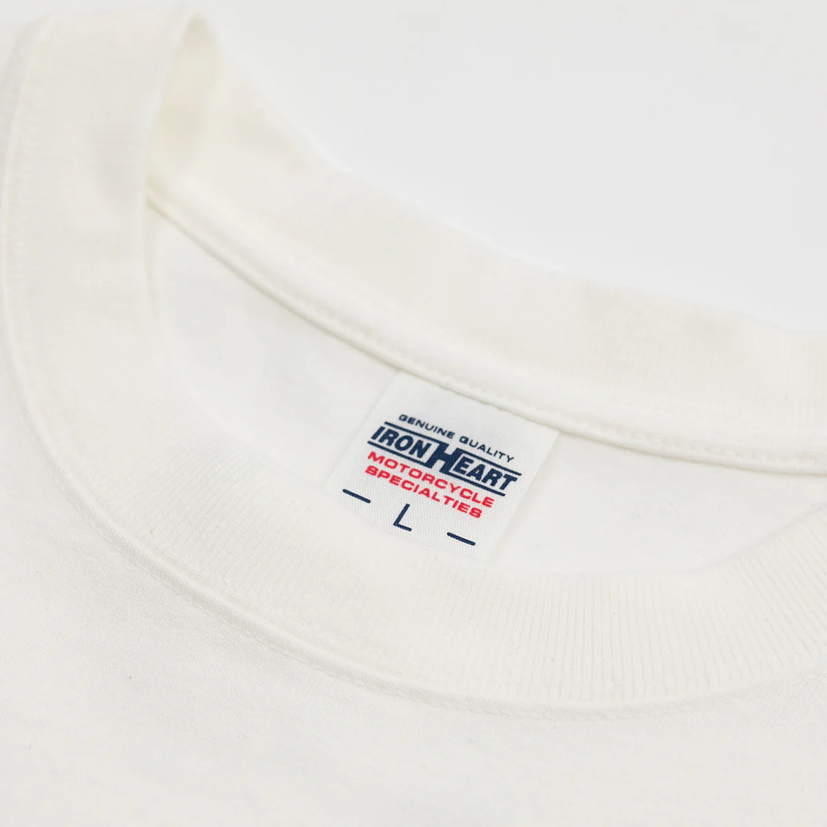 IHT-IHG-7-P-WHT - Iron Heart Germany 7.5oz Loopwheel Crew Neck Pocket T-Shirt - White - Image 10
