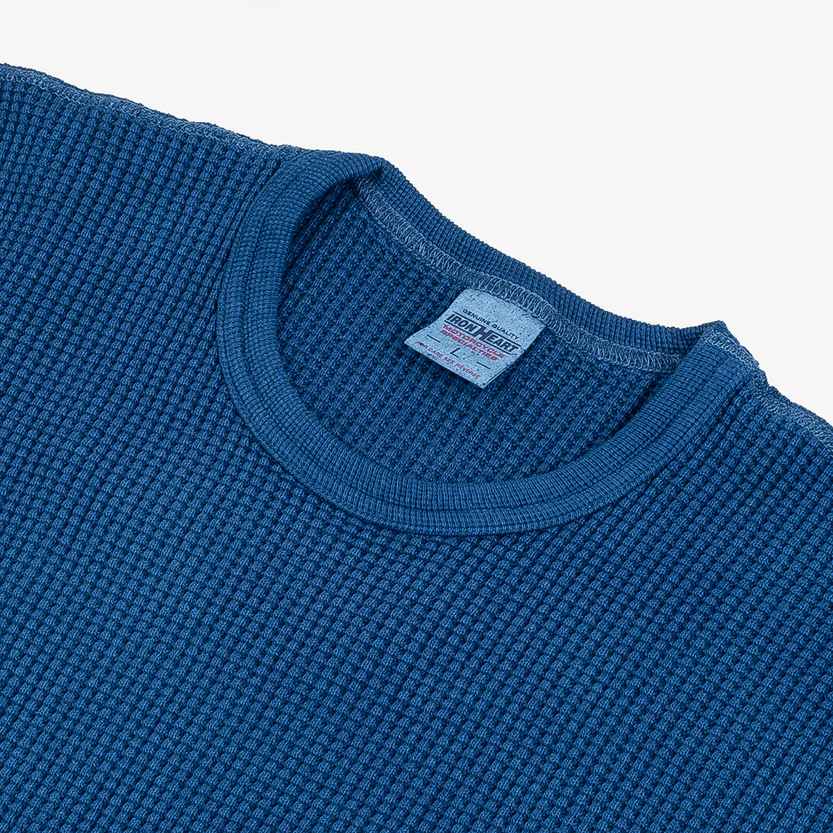 IHTL-1301-IND - Waffle Knit Thermal Long Sleeved Crew Neck - Indigo - Image 4