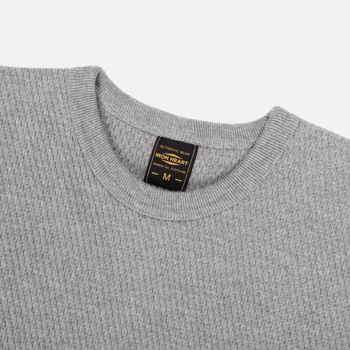 IHTL-1700-GRY - Cotton Knit Crew Neck L/S Thermal Sweater - Grey - Image 4