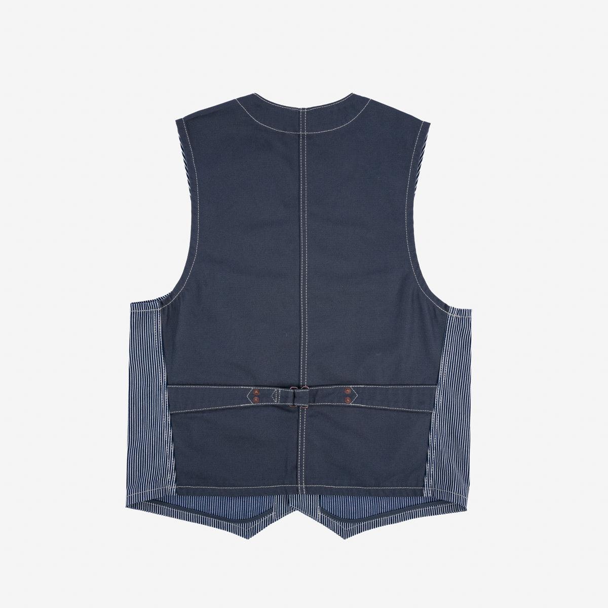 IHV-47-IND - 10.5oz Narrow Stripe Hickory Work Vest - Indigo - Image 5