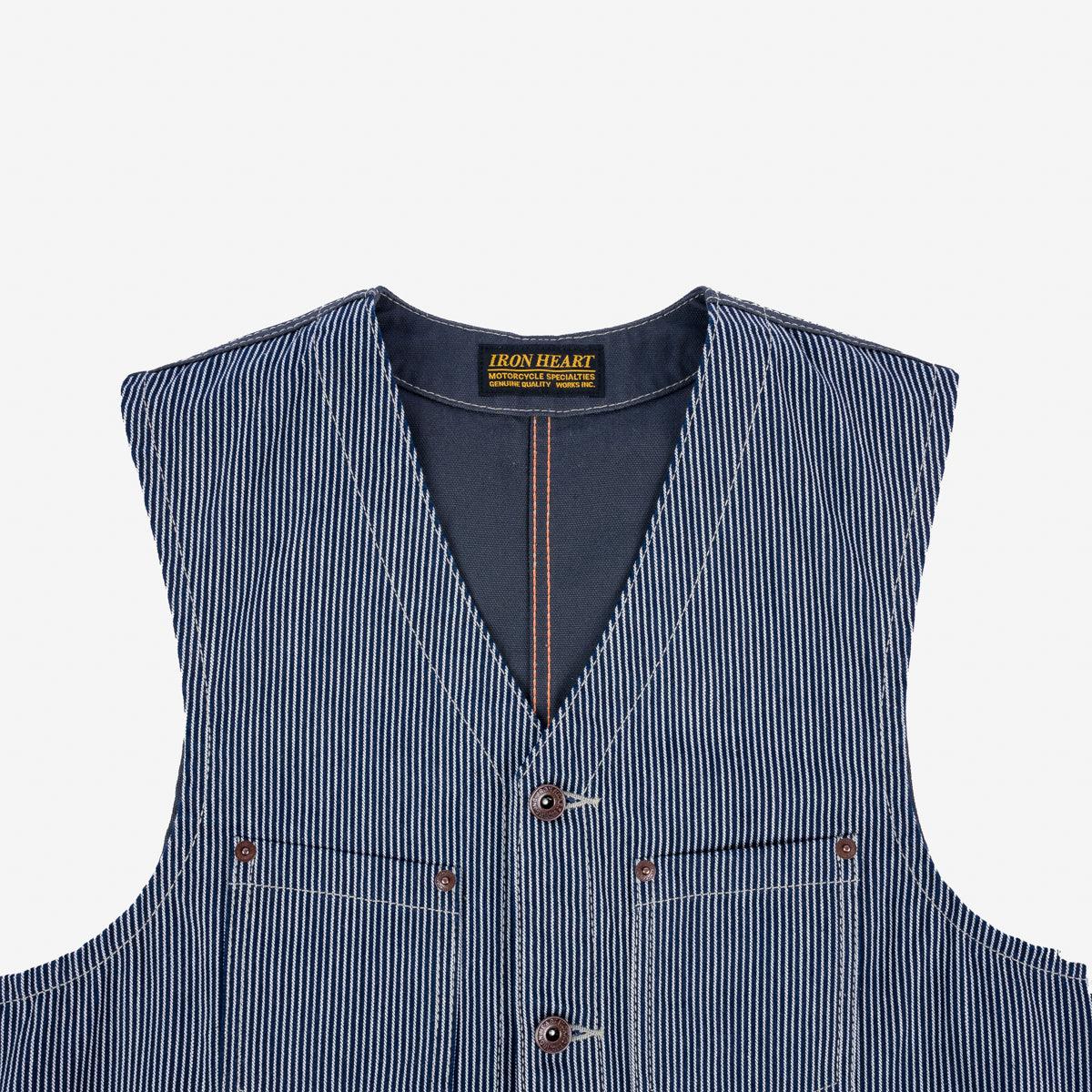 IHV-47-IND - 10.5oz Narrow Stripe Hickory Work Vest - Indigo - Image 7