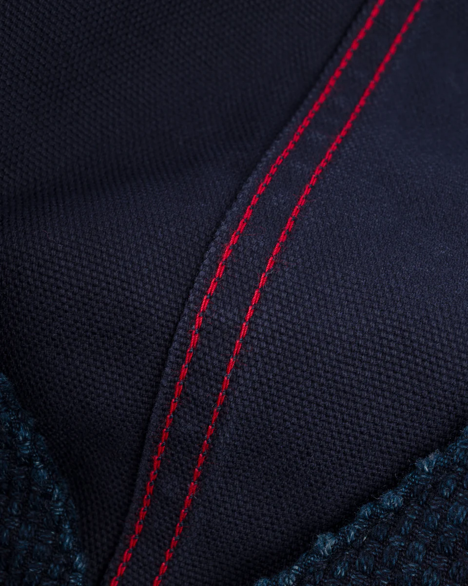 IHV-50-IND - 14oz Sashiko Dobby Cloth / Duck Work Vest - Indigo - Image 9