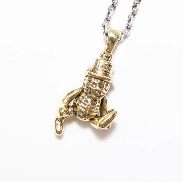 PE-TEDDY-PE-CHAIN-BR-SI - Peanuts & Co TEDDY PEANUTS Necklace - Brass/Silver