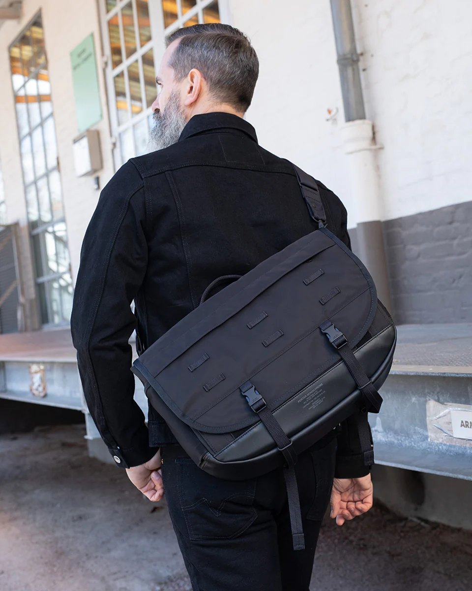 PO-MONO-MESSENGER-BLK - Porter-Yoshida & Co. MONOCHROME MESSENGER BAG - Black - Image 2
