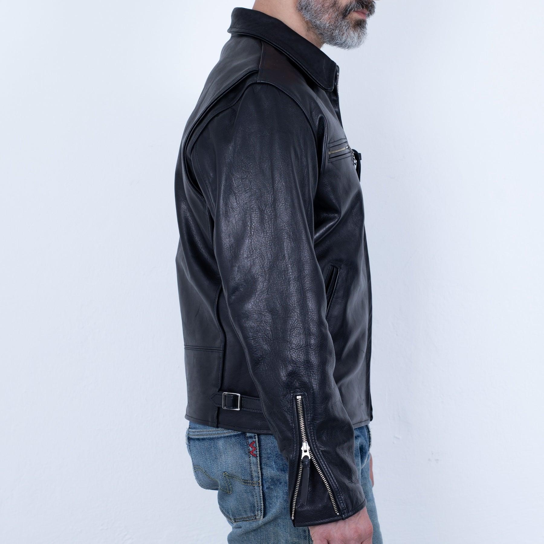 SB-SD-JPN-HO-BLK - Simmons Bilt "Smokey D" Japanese Horsehide Jacket - Black - Image 4