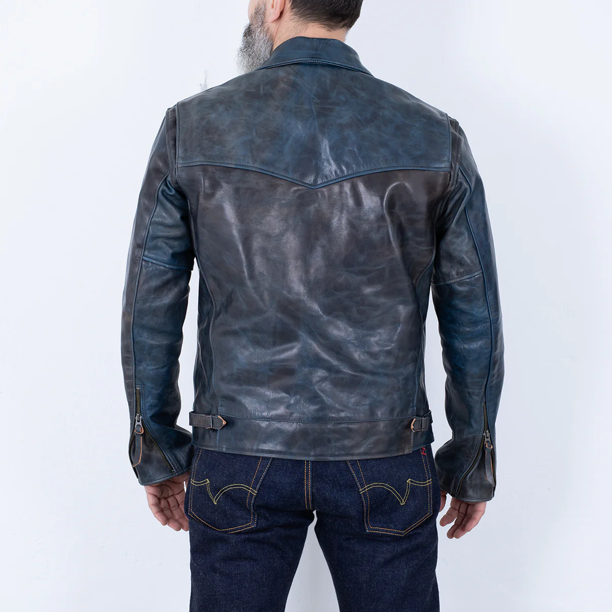 SB-TG-IND-HO - Simmons Bilt "Tailgunner" Indigo Horsehide Jacket - Image 9