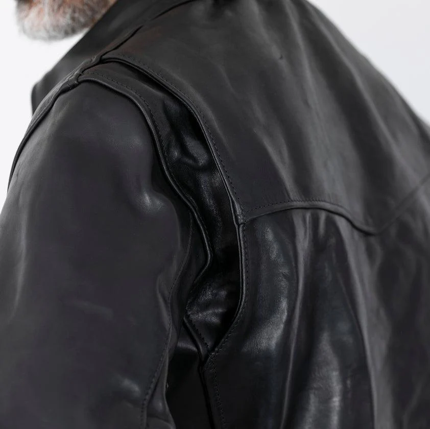 SB-TG-MU-HO-BLK - Simmons Bilt "Tailgunner" Horsehide Jacket - Black - Image 6